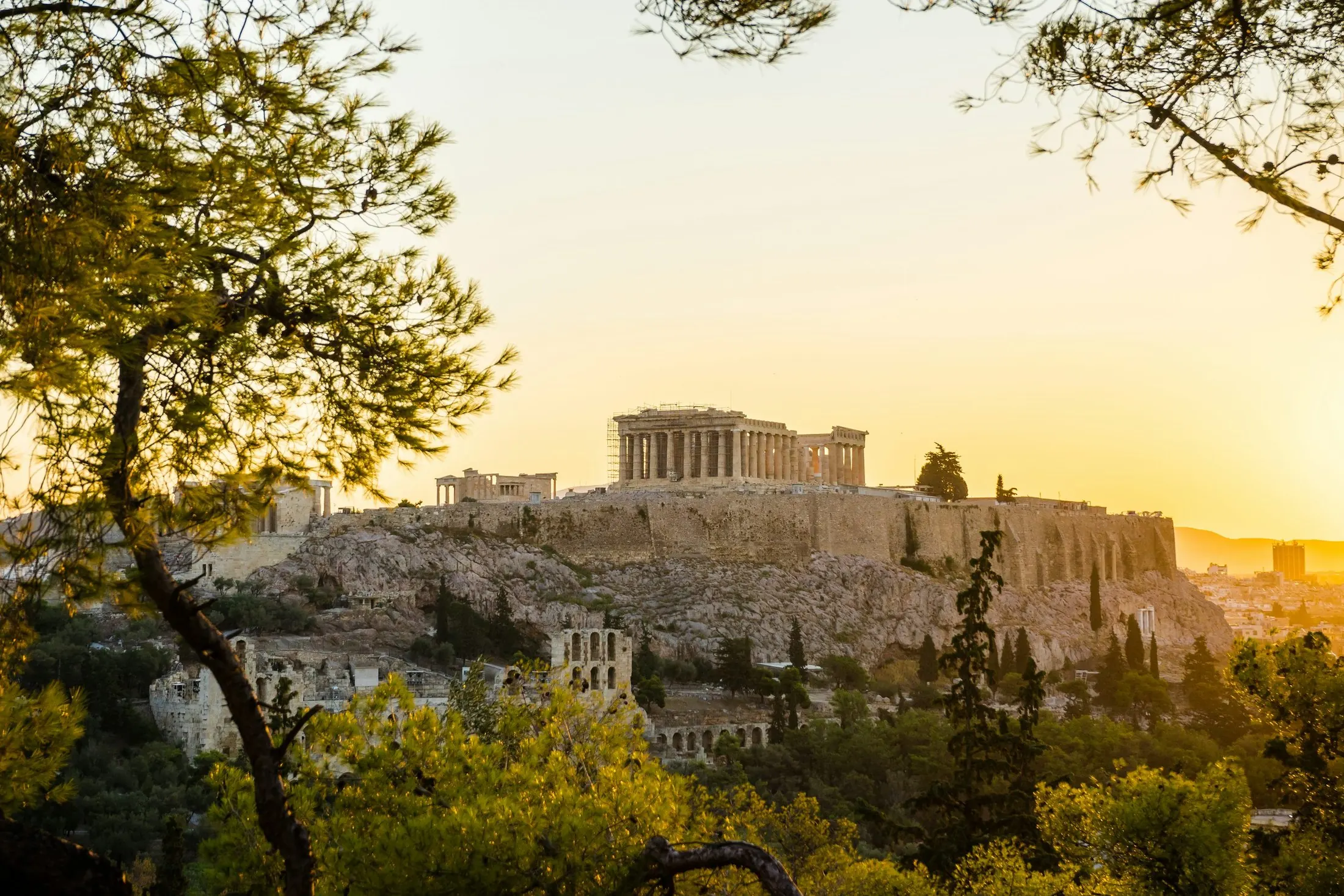 The Acropolis of Athens at sunset